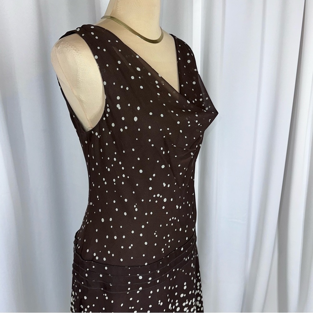 NWT Liz Claiborne Cowl Neck Dress Sz 6 Polka Dot Sleeveless MSPR $139 READ - Picture 5 of 16